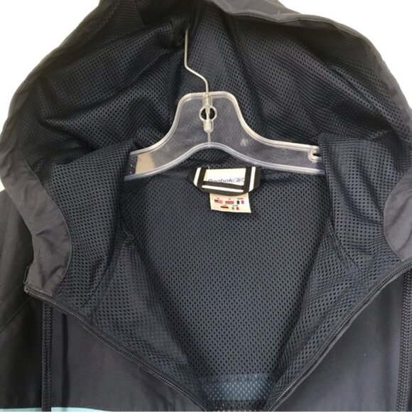 Reebok 1/2 Zipper Nylon Windbreaker Jacket Hood Mesh Pockets Drawcord Unisex XL - Picture 6 of 15